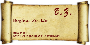 Bogács Zoltán névjegykártya